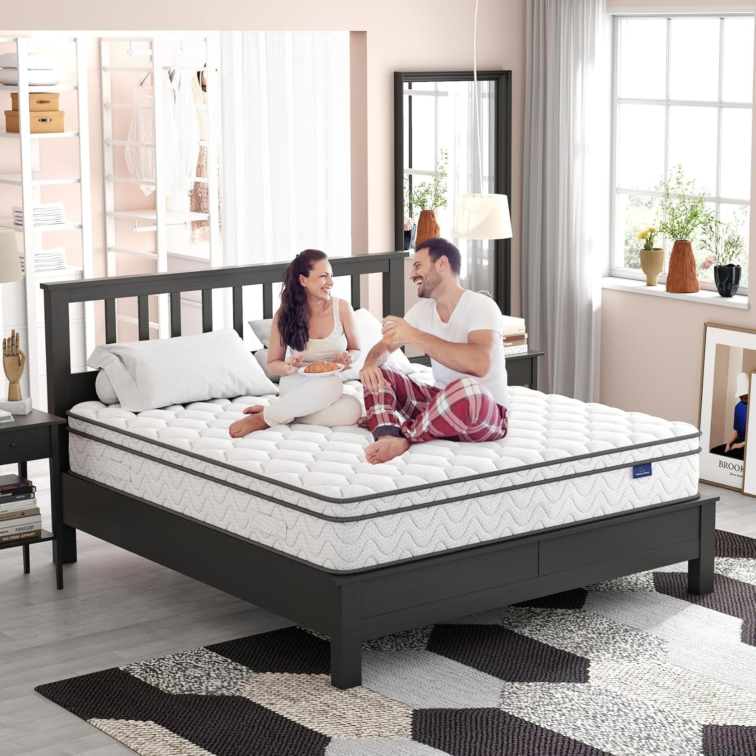 Vesgantti Twin Mattress 10 Inch, Fiberglass-Free | Cool Sleep Hybrid Single Matt