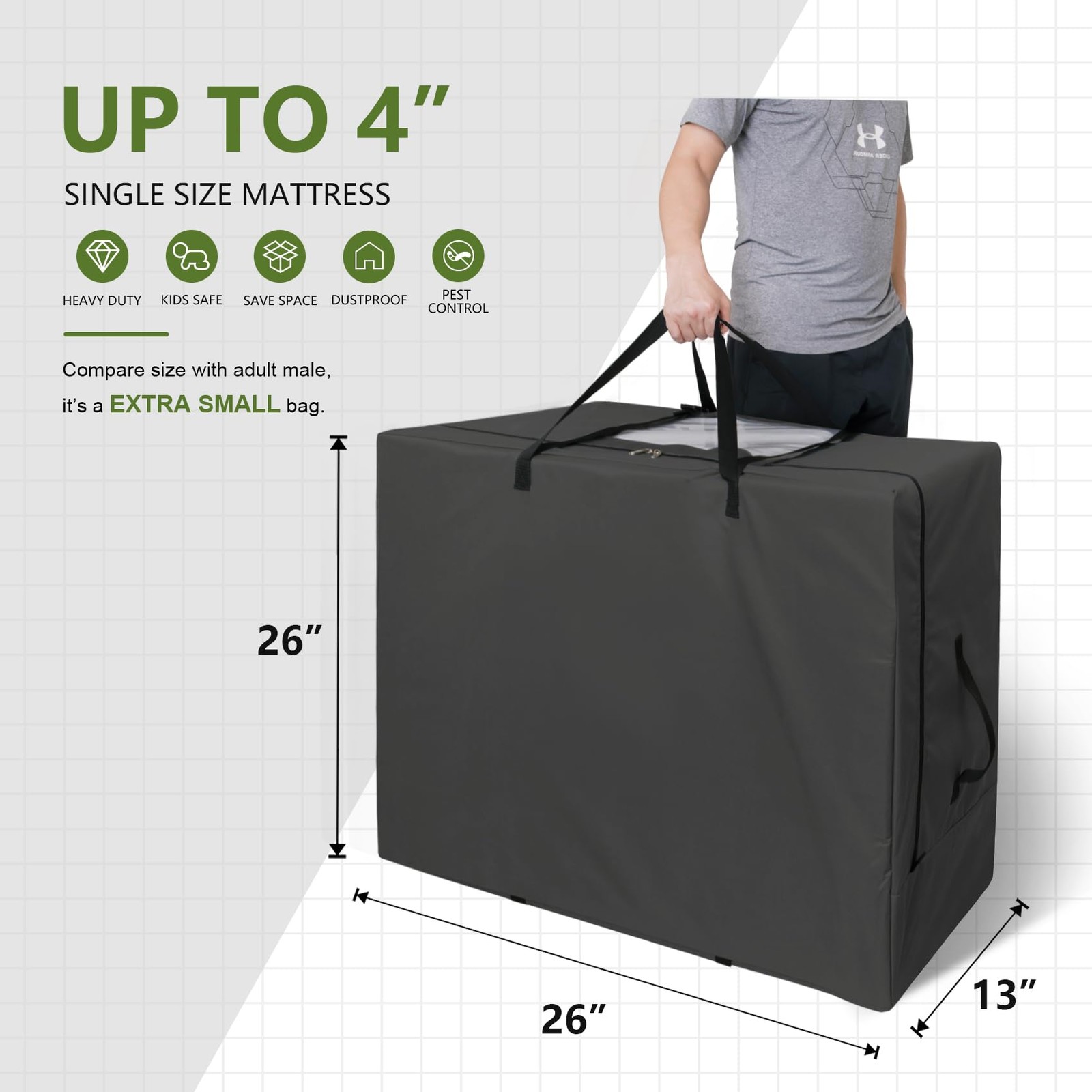 Folding Mattress Storage Bag – Heavy Duty Carry Case for Tri-Fold Guest Bed (…