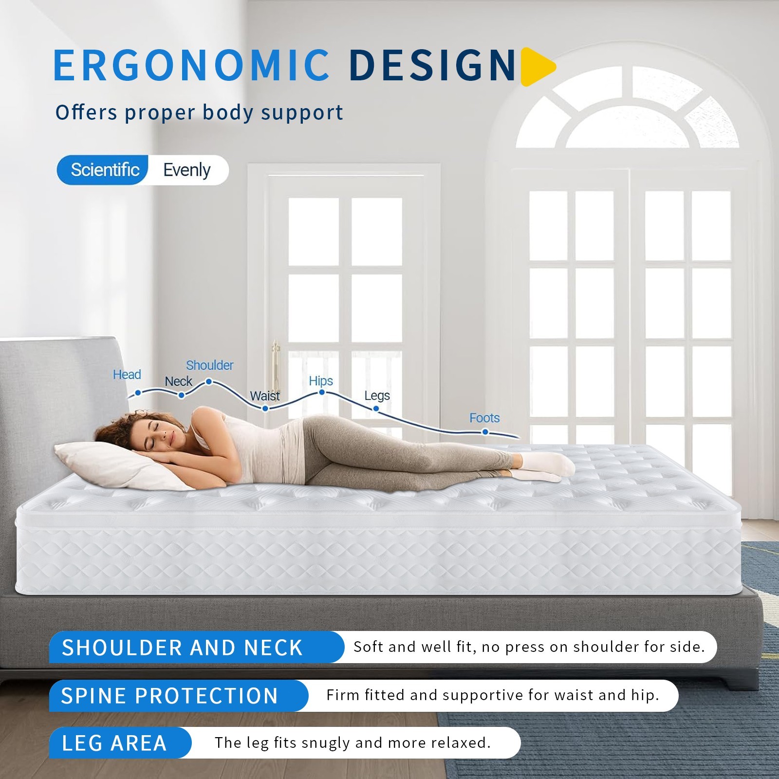 10″12″ Gel Memory Foam Spring Hybrid Mattress Twin Full Queen King Size In A Box