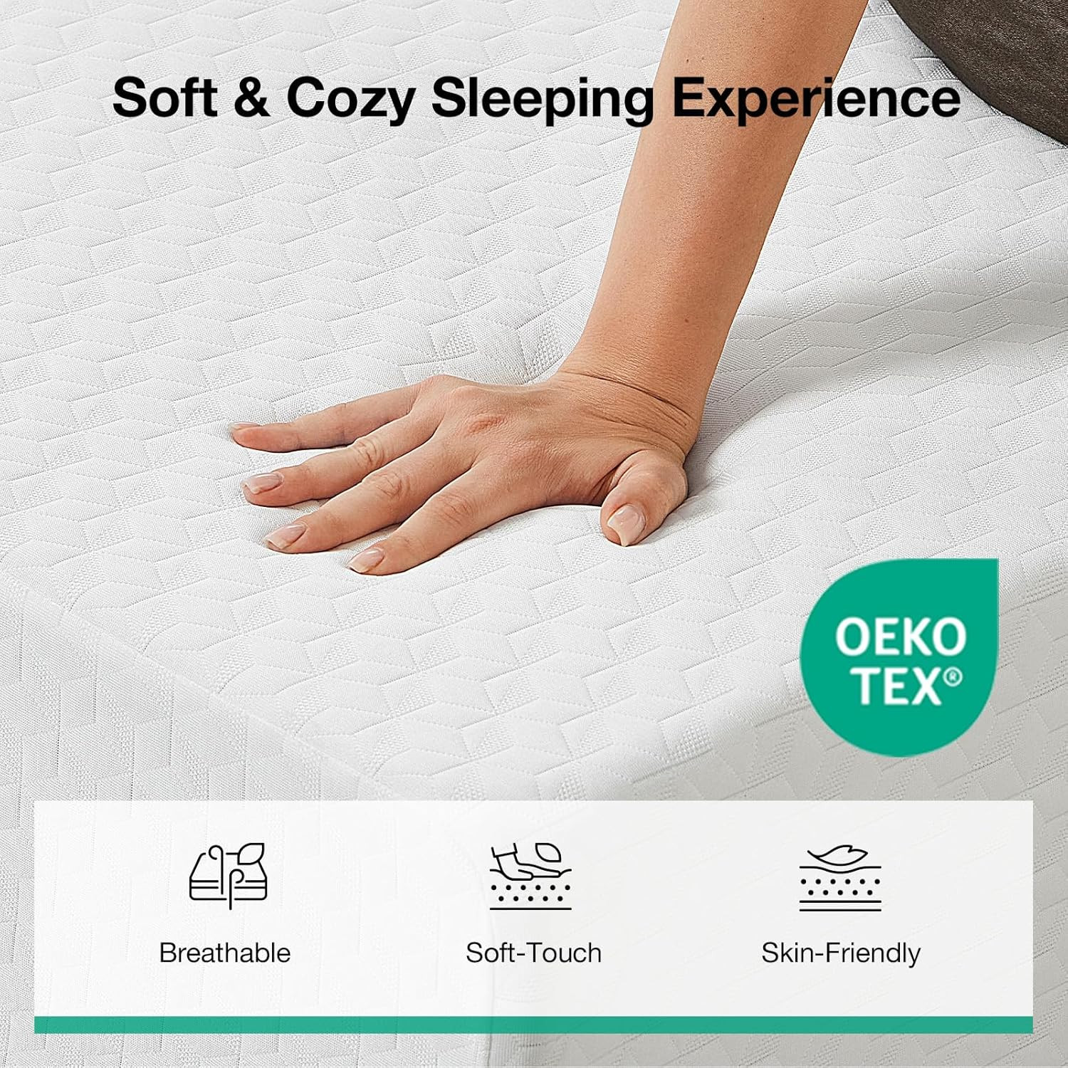 12″ Full Size Memory Foam Mattress with Pressure Relief & Washable Cover