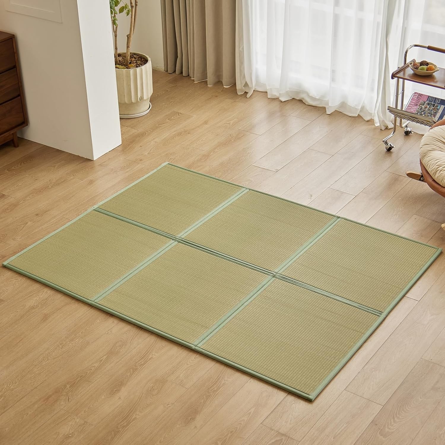Japanese Tati Mat,(Queen, 79″ x 59″ x 0.5″) Rush Grass Portable