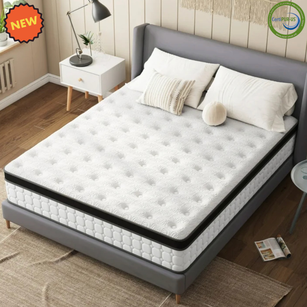 12in King Gel Memory Foam Hybrid Mattress Medium Firm Bed Colchon King Cama USA