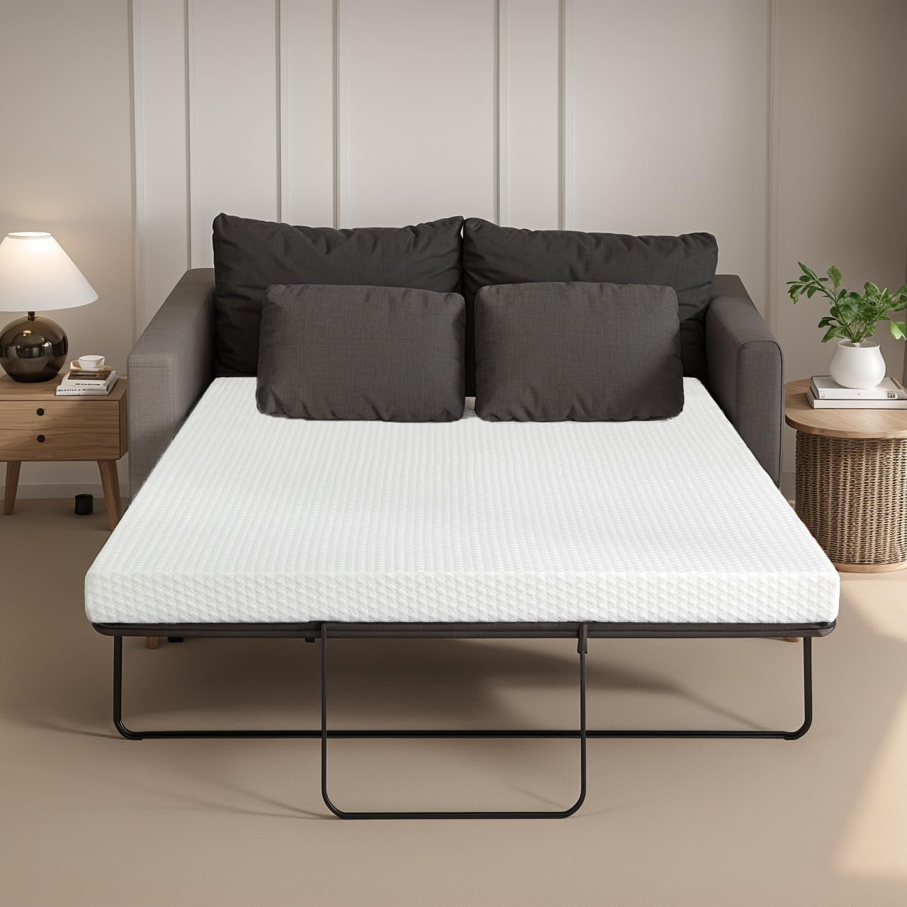 4″ Queen Sofa Mattress with Washable Cover for RVs, Daybeds & Guest Rooms