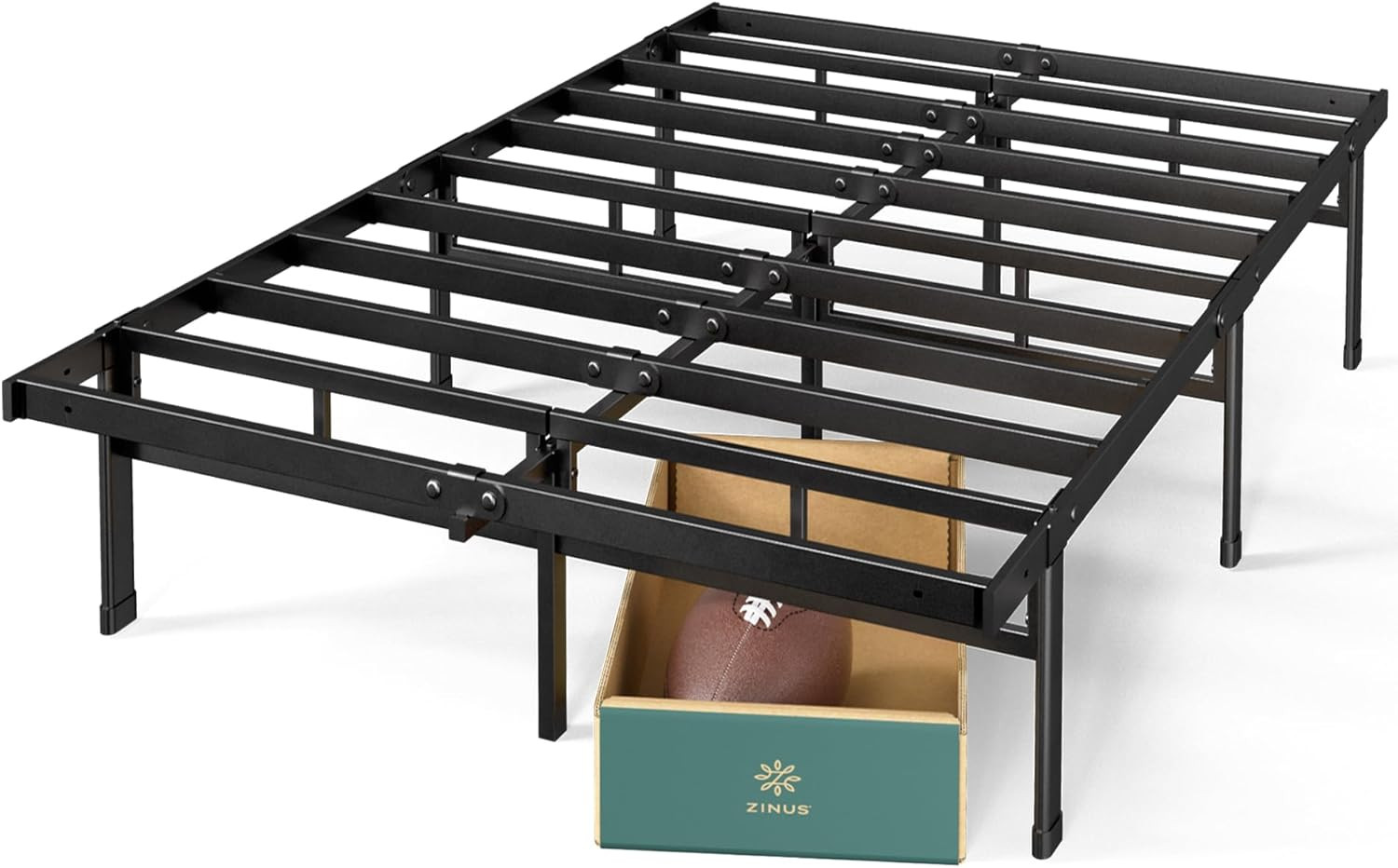 Justin 14″ Easy Assembly Mattress Foundation – Steel Support, No Box Spring Need