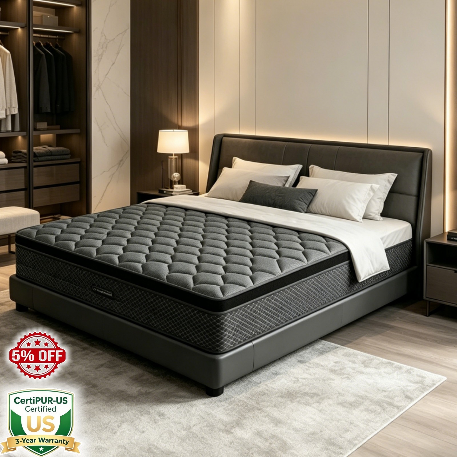 10/12/14″ Twin Full Queen King Mattress Gel Memory Foam Hybrid Spring Bed In Box