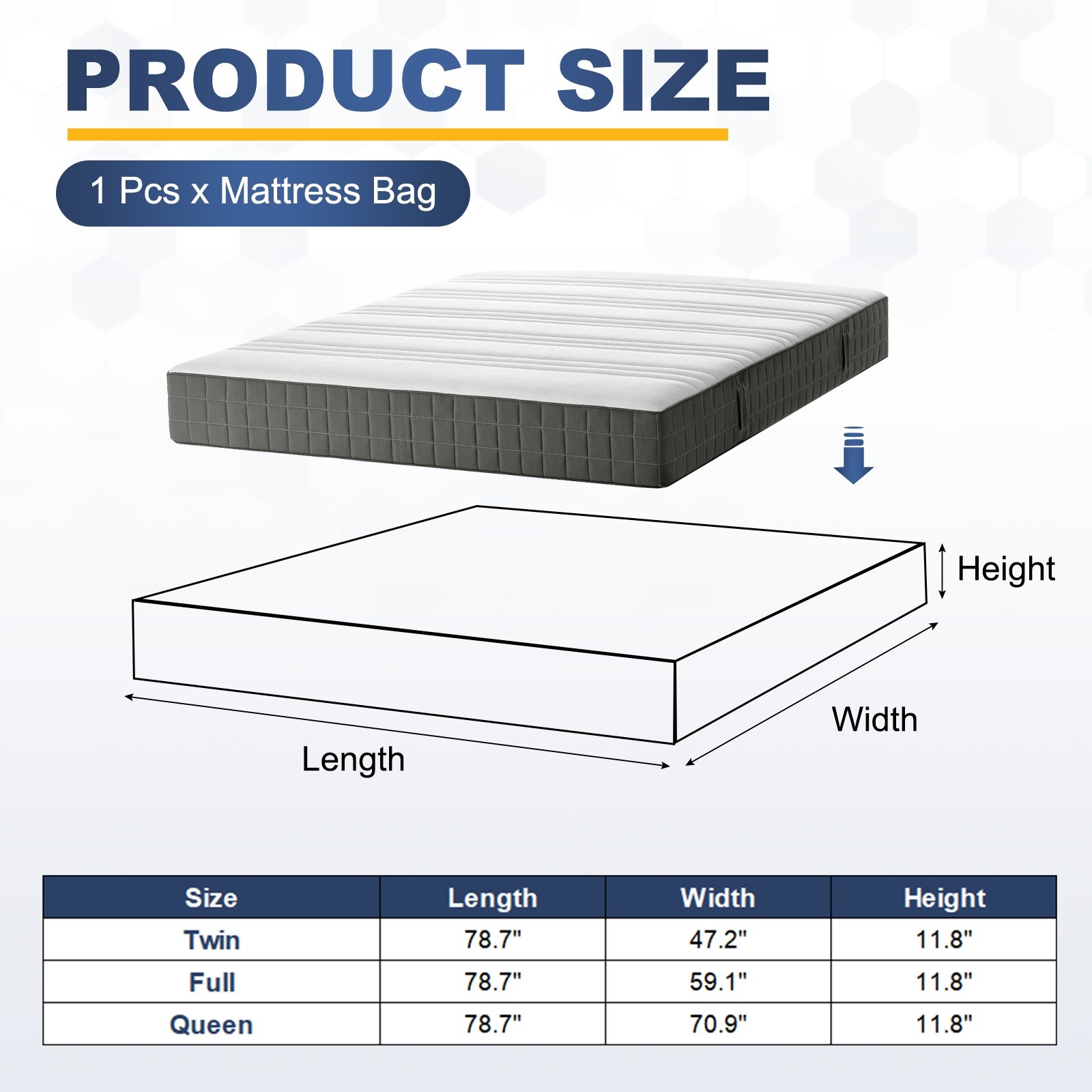 Mattress Bag for Moving and Storage, Full Size Fit 78.7″x59.1″x11.8″, Green