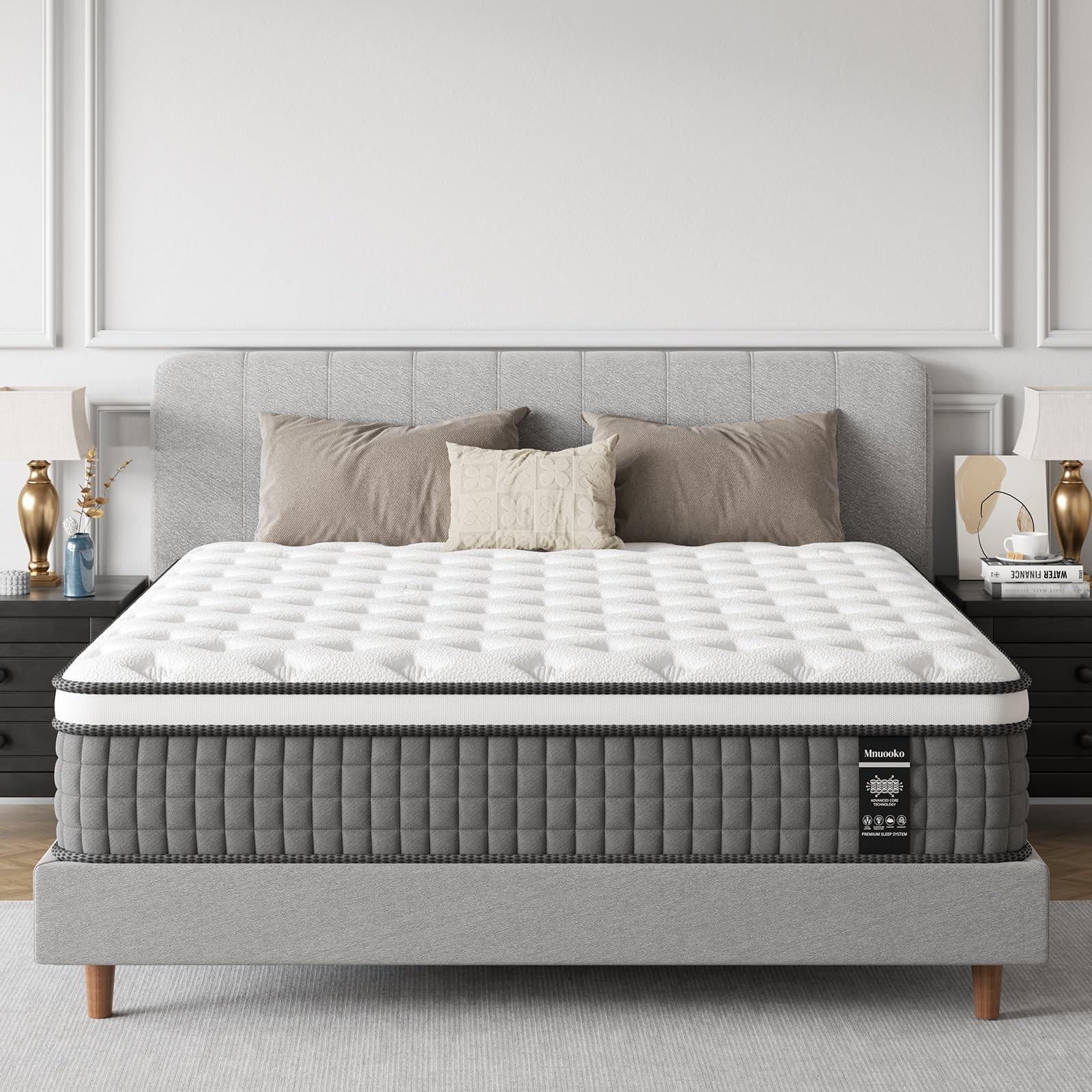 Sleep 12 Inch Twin Size Hybrid Mattress in a Box, Cooling Gel Memory Foam and…
