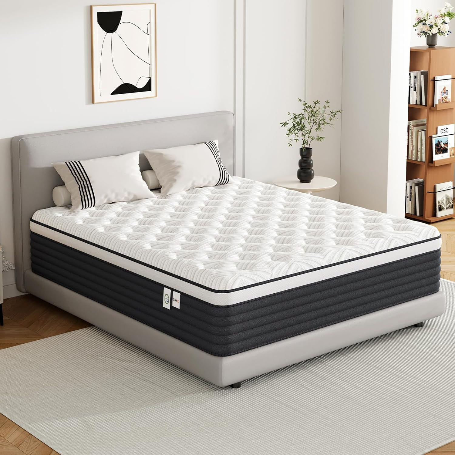 Twin Mattress, 12 Inch Hybrid Memory Foam Mattress in a Box, Pressure Relief for