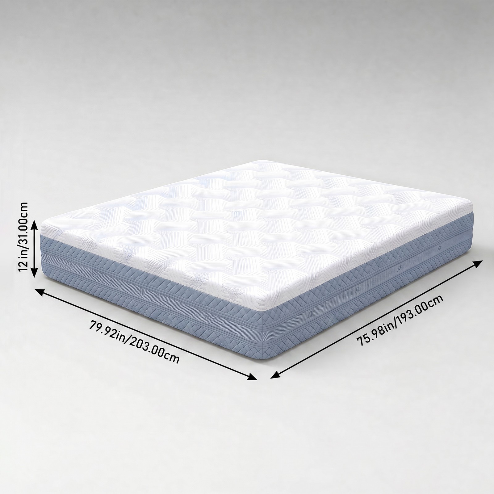 King Size Memory Foam Mattress CertiPUR-US & CFR-1633 Certified Safe Foam Bed