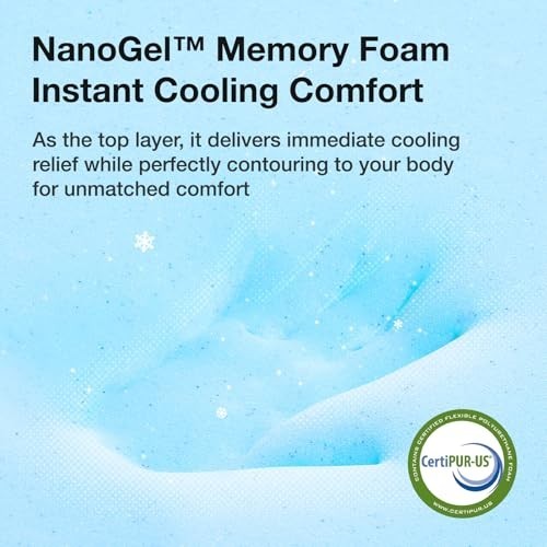 Twin XL Mattress 8 Inch Gel Memory Foam – Cooling Comfort, Pressure Relief, Cert