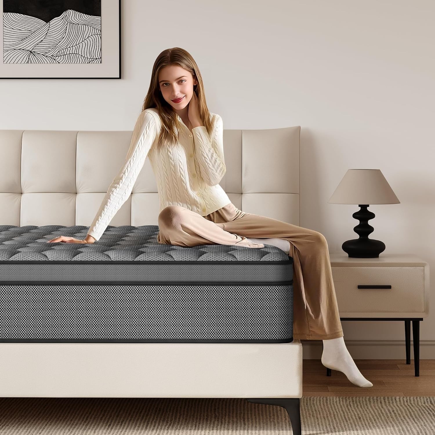 14 Inch Extra Firm Hybrid Mattress Queen Back Lumbar Hip Support