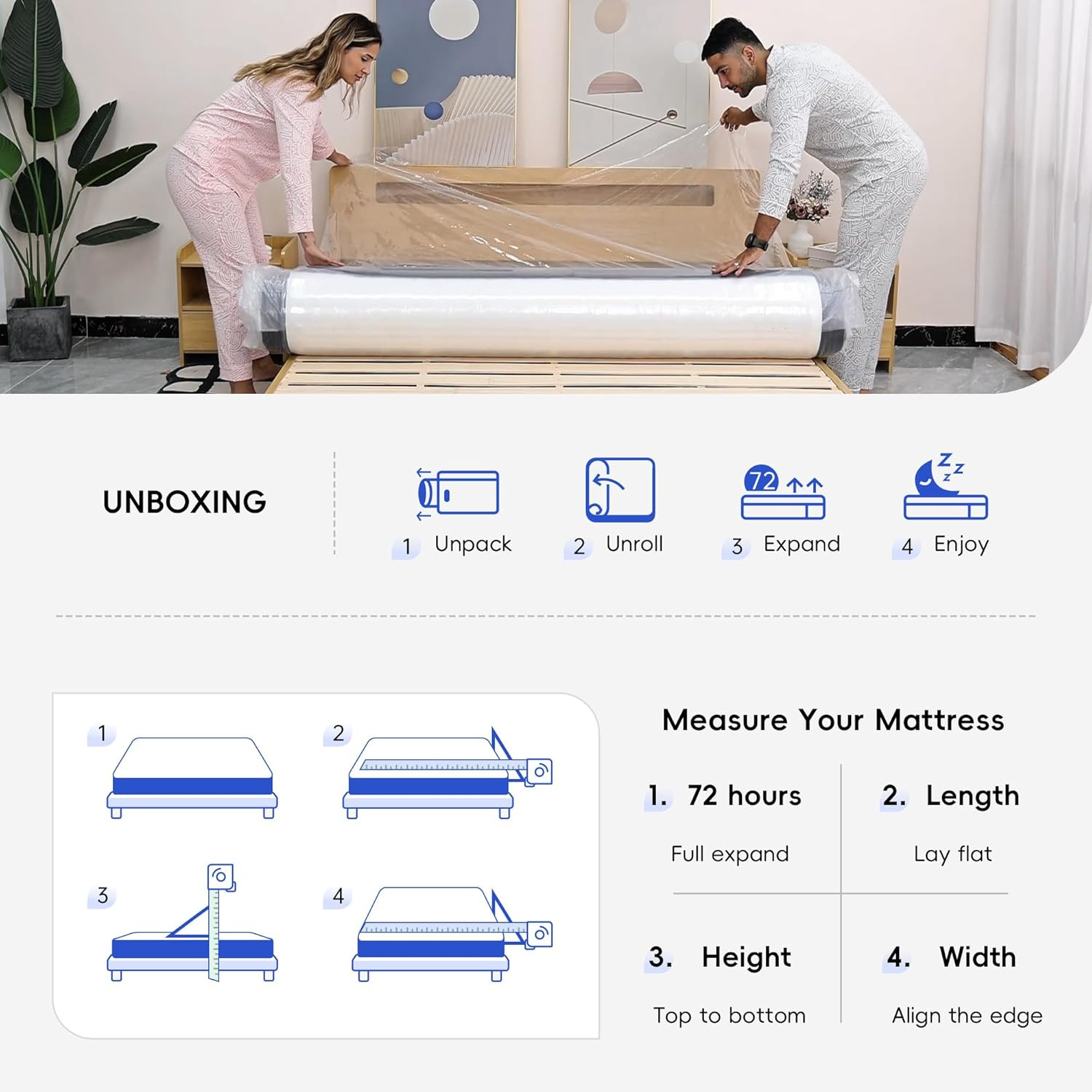 Twin Mattress, 12 Inch Hybrid Memory Foam Mattress in a Box, Pressure Relief for