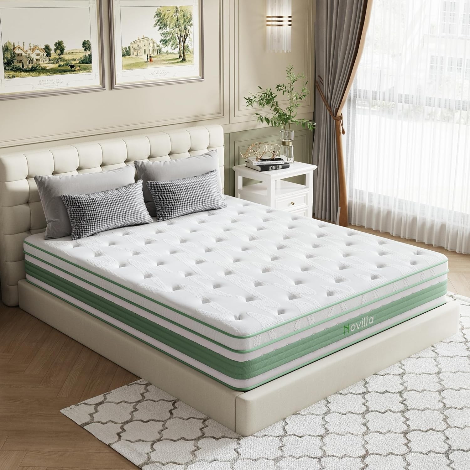 California King Size Mattress,14 Inch Gel Memory Foam Hybrid Mattress in a Box,M