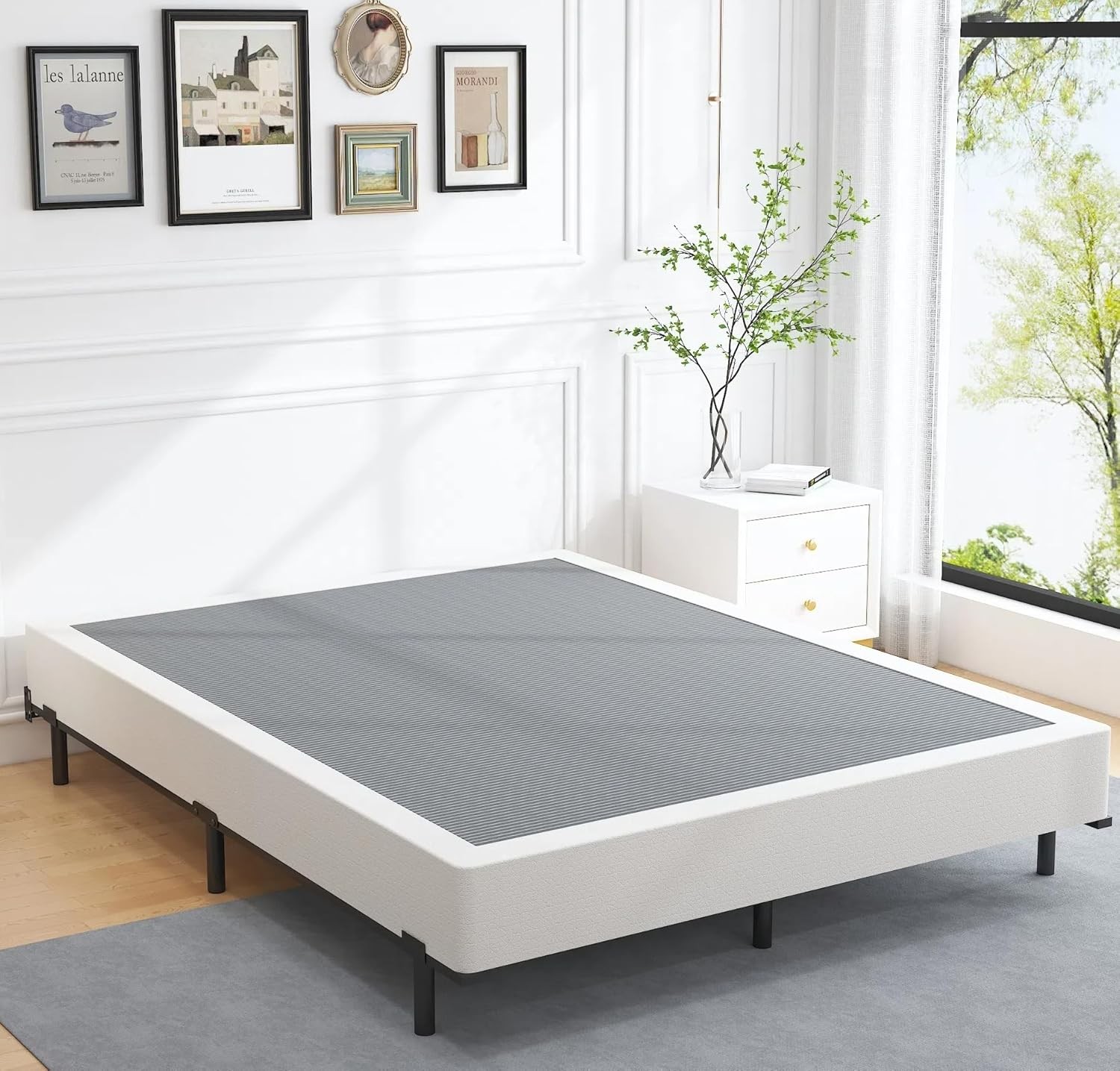 Box Springs Twin 4 Inch, 1500lbs Heavy Duty Metal Frame Mattress Foundation,