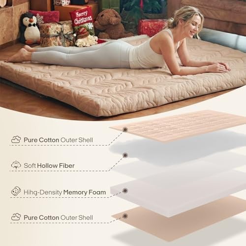 Japanese Floor Mattress Futon Mattress Full Size Thicken Roll Up Tatami Mat 1…