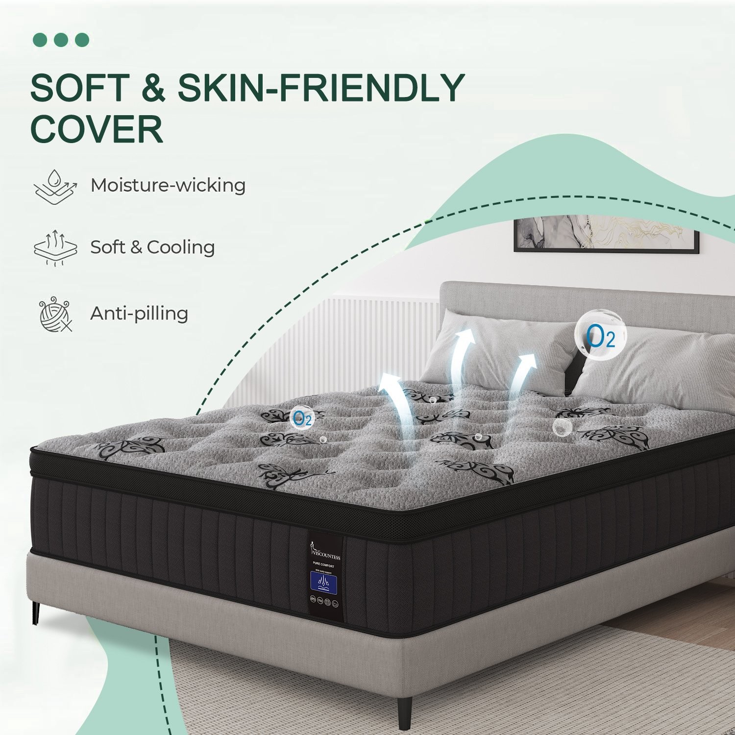 9″ Twin Full Queen King Size Mattress in a Box Hybrid Spring Gel Memory Foam