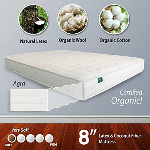 100% Organic Natural Latex Form Soft 8″ AGRA Bed Mattress