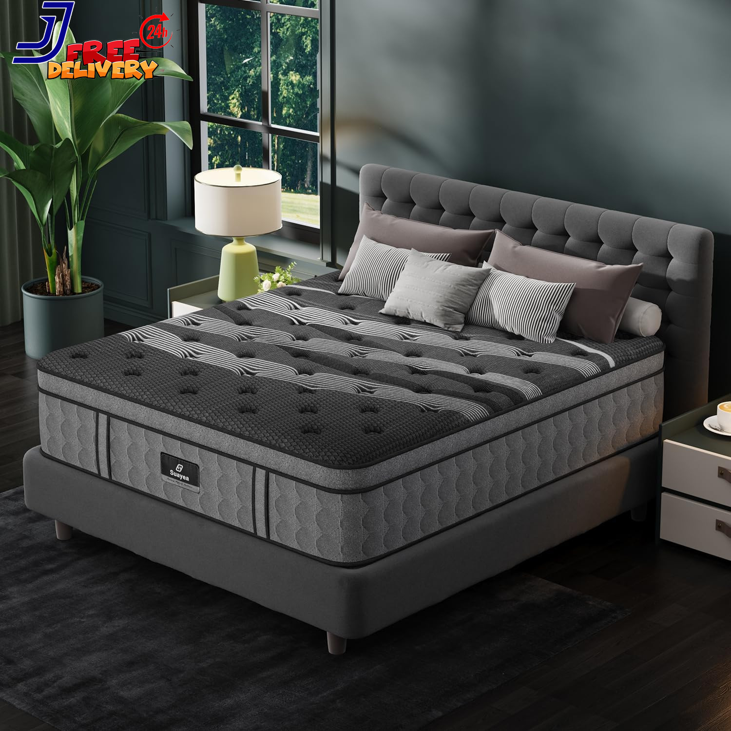 12 Inch King Size Mattress Upgraded Hybrid King Mattress in a Box Cooling Gel