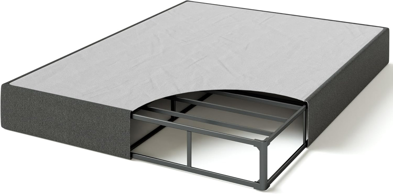 9 Inch Wonderbox Smart Box Spring Twin Mattress Foundation Quick Assembly Grey