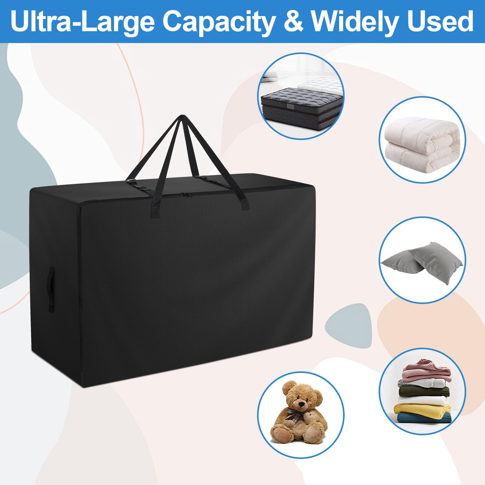 Folding Mattress Bag 600D Oxford Carry Case Tri-Fold Guest Bed Queen 61x13x28″
