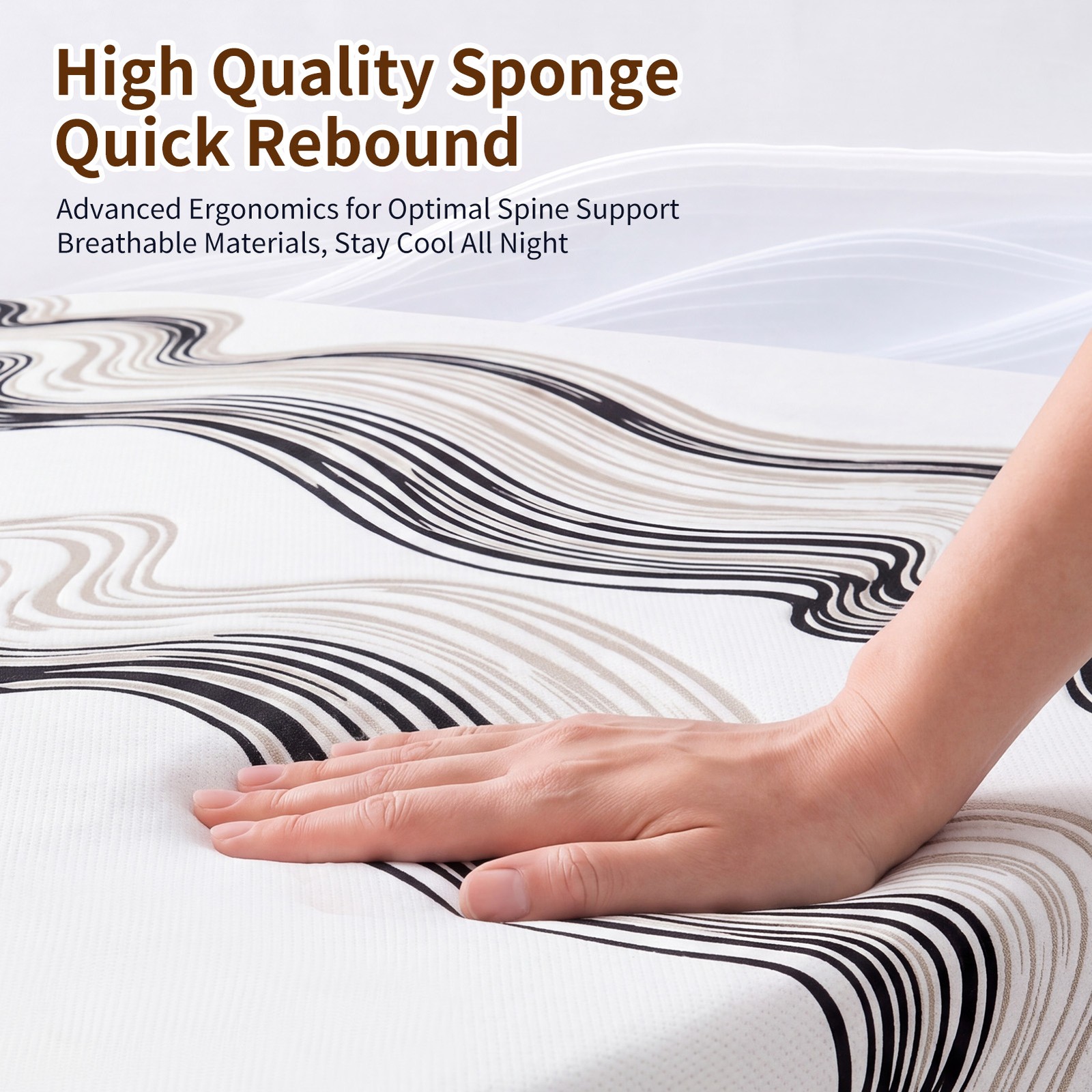 King Size Memory Foam Mattress Compressed Delivery Firm Support Soft Comfort