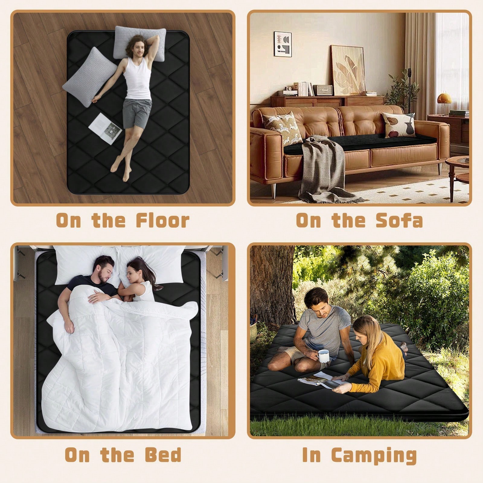Foldable Japanese Tatami Floor Mattress Queen Size 60×80 Thicken Foam Sleeping