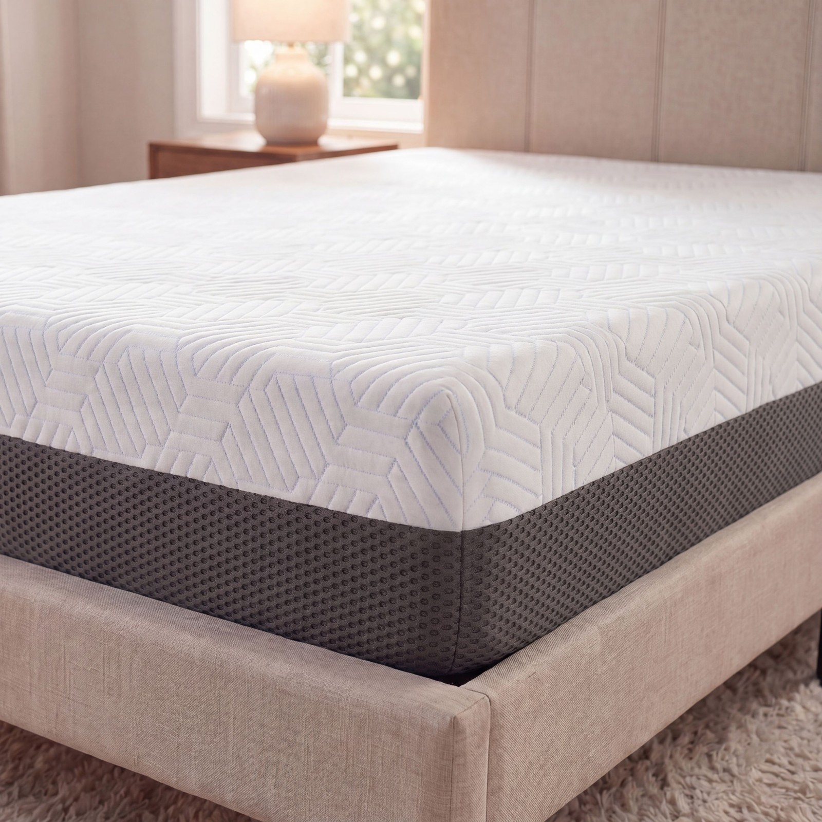 8″ Queen Firm Gel Memory Foam Mattress with Cooling Cover