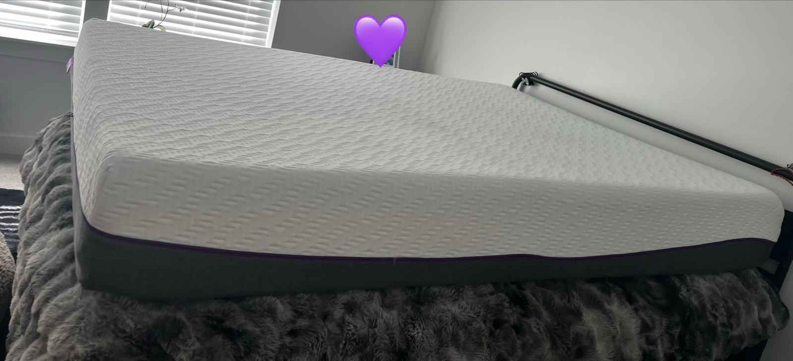 Anlowo White Gray Purple Mattress Geometric Pattern Rectangle for Bedroom Adults