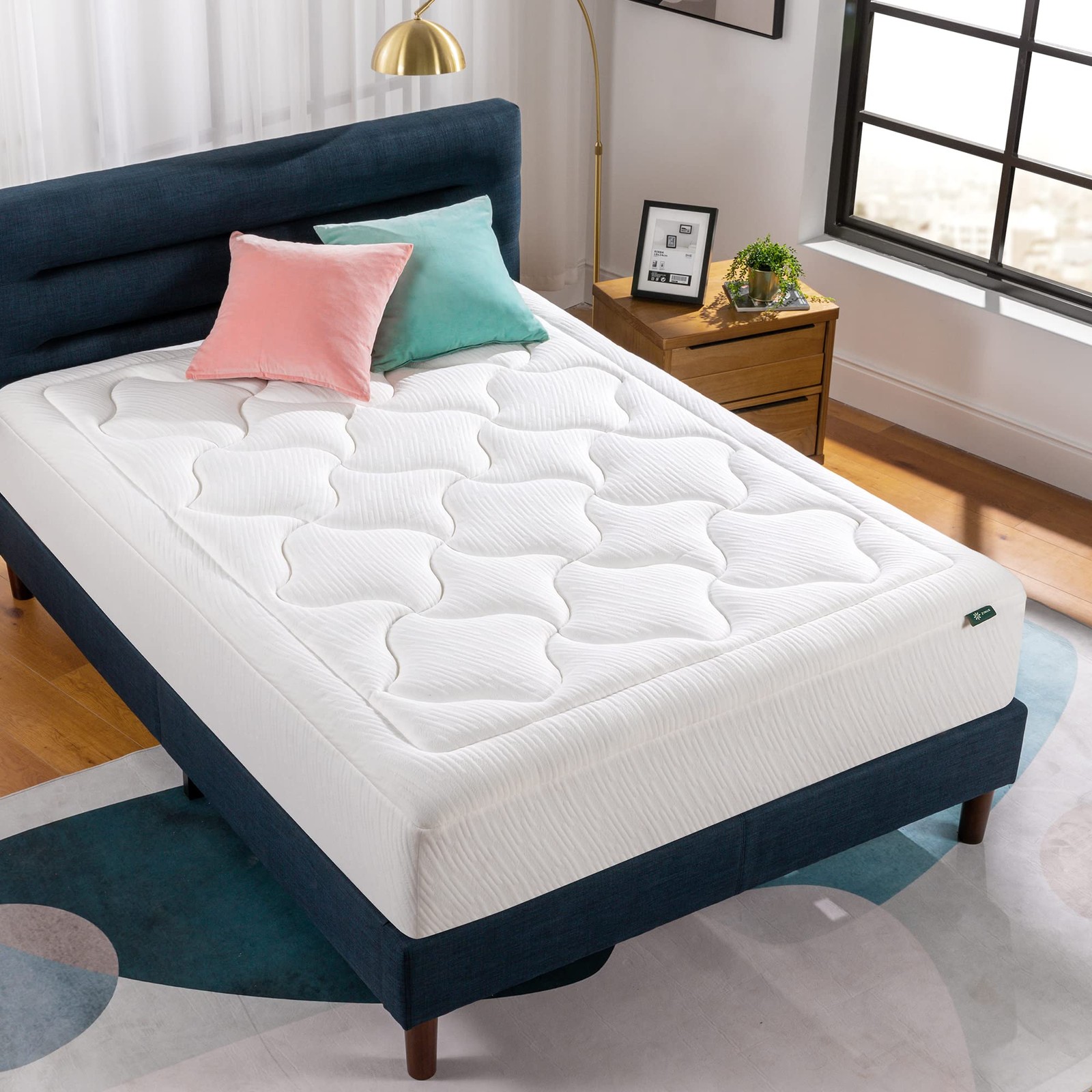 Memory Foam Mattress Queen 12 Inch Cloud Zinus AZ-CMM-1200Q White Fiberglass