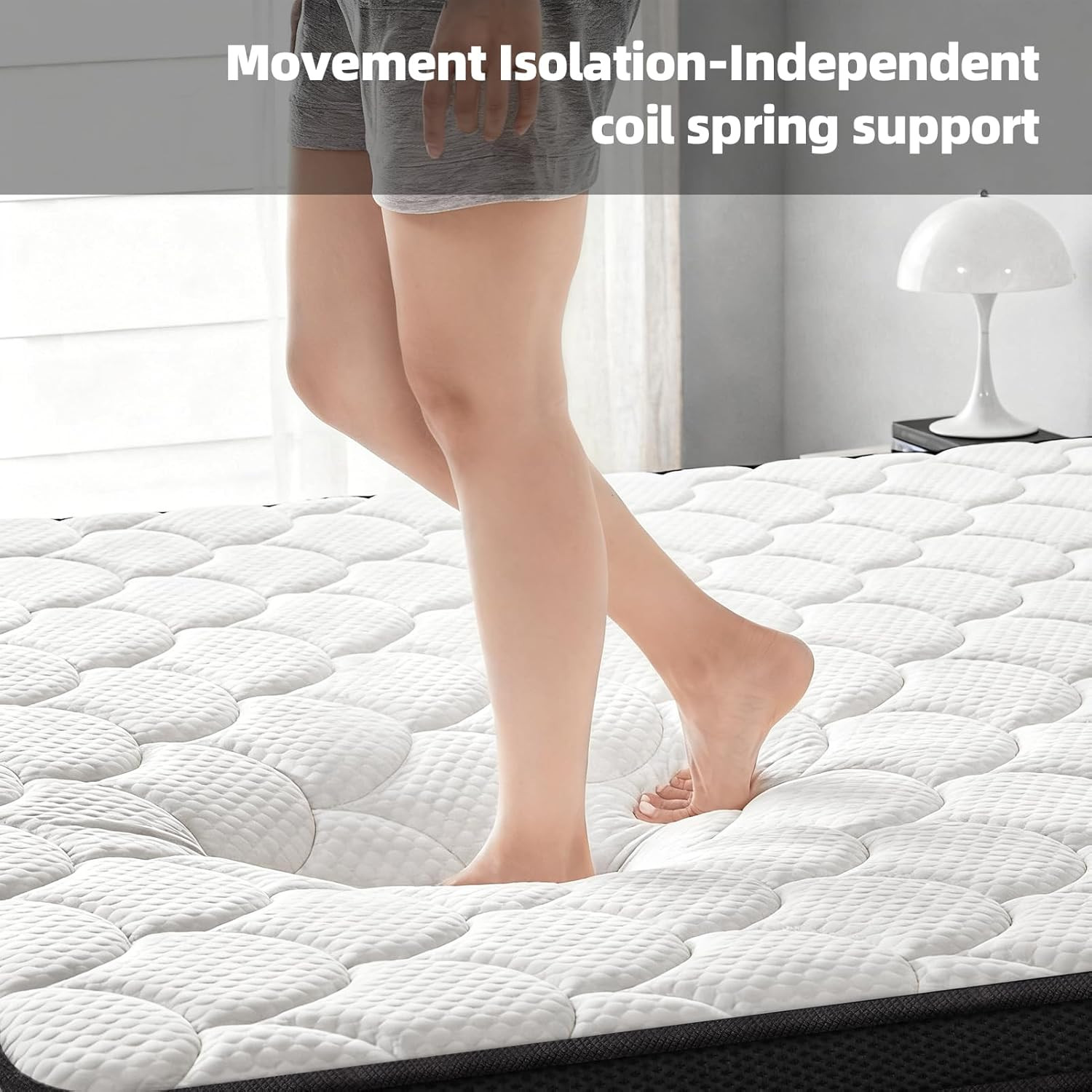 10 Inch Twin Hybrid Mattress with Memory Foam & Pocket Springs for Comfort