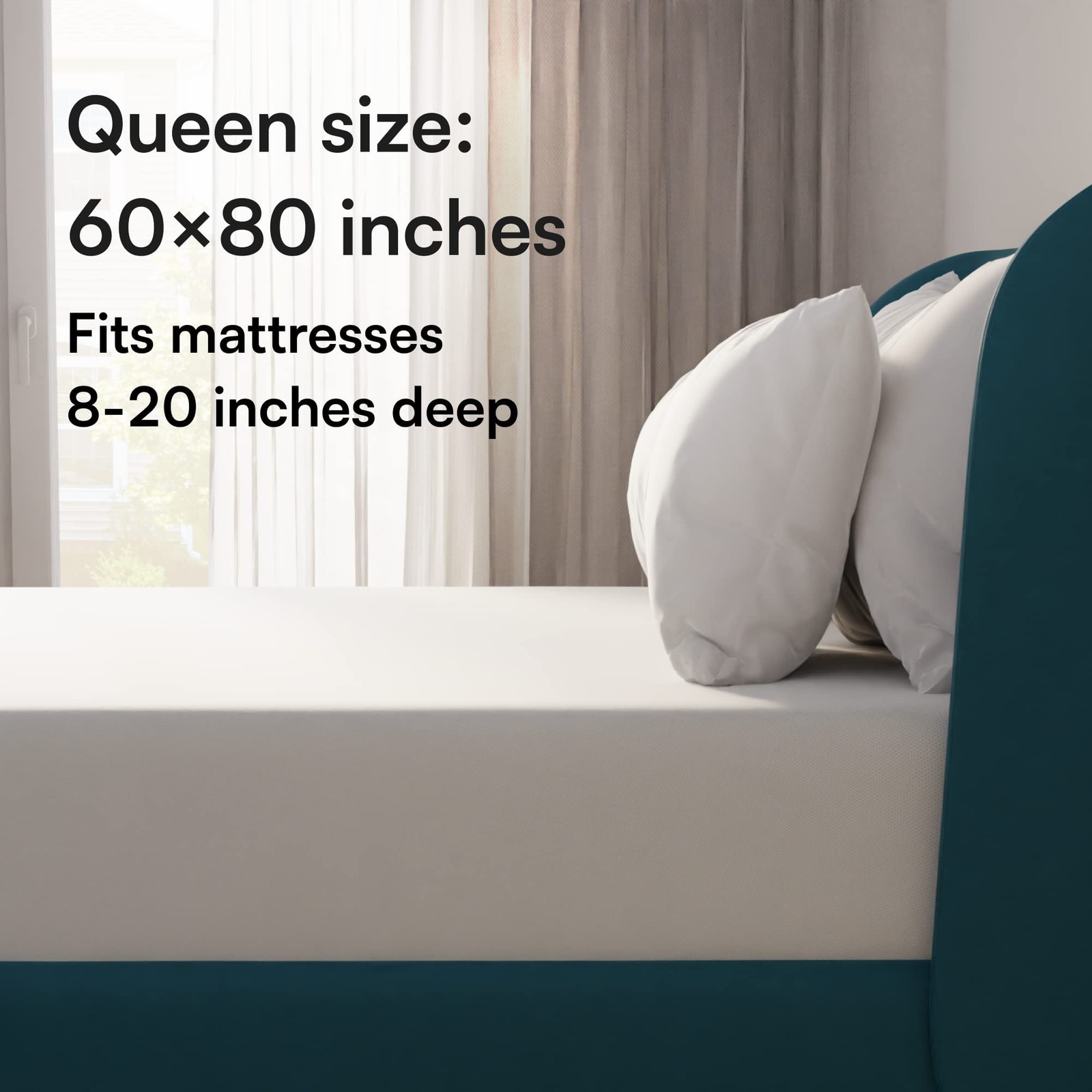 Niagara Waterproof Mattress Protector Queen 60×80 Cover Deep Queen, White