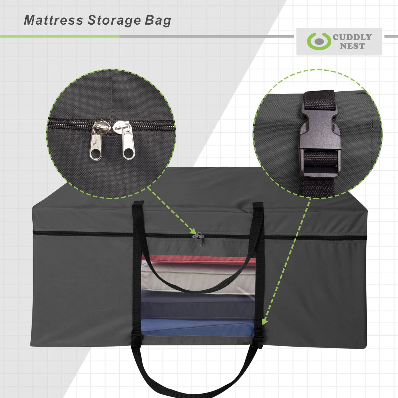 Folding Mattress Storage Bag – Heavy Duty Carry Case for Tri-Fold Guest Bed (…