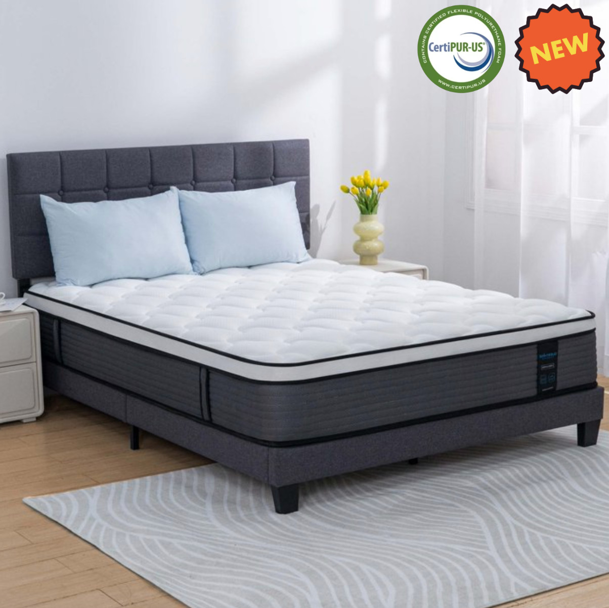 Colchón Queen Híbrido Memory Foam 10” Queen 10” Hybrid Mattress Gel Foam Euro
