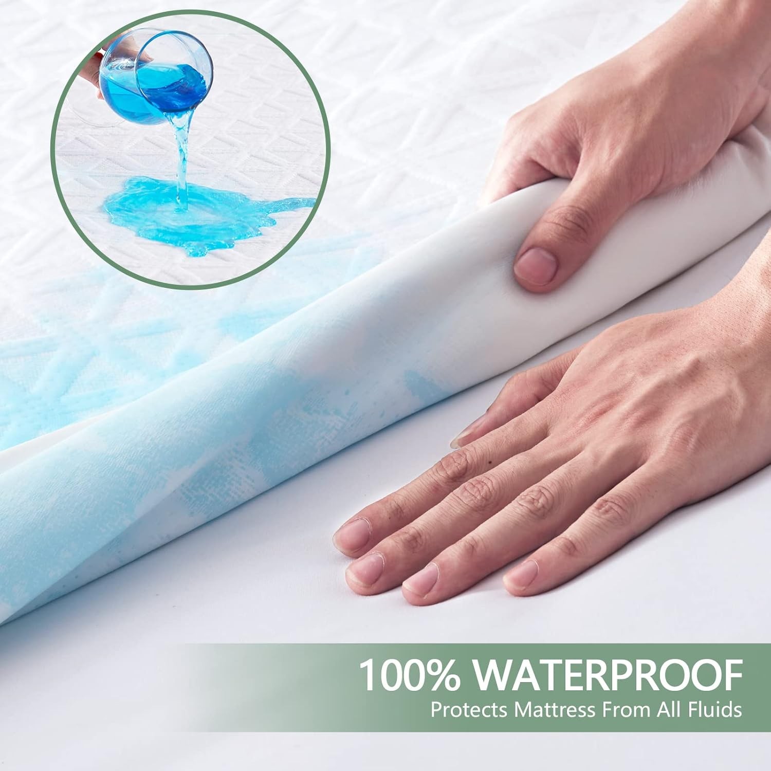 Premium 100% Waterproof Mattress Protector King Size, Breathable King, White