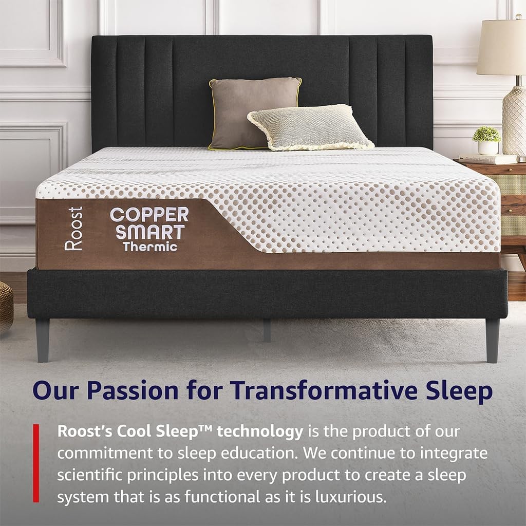 ROOST SLEEP 14-Inch Twin XL Hybrid Mattress – Copper Gel Cooling
