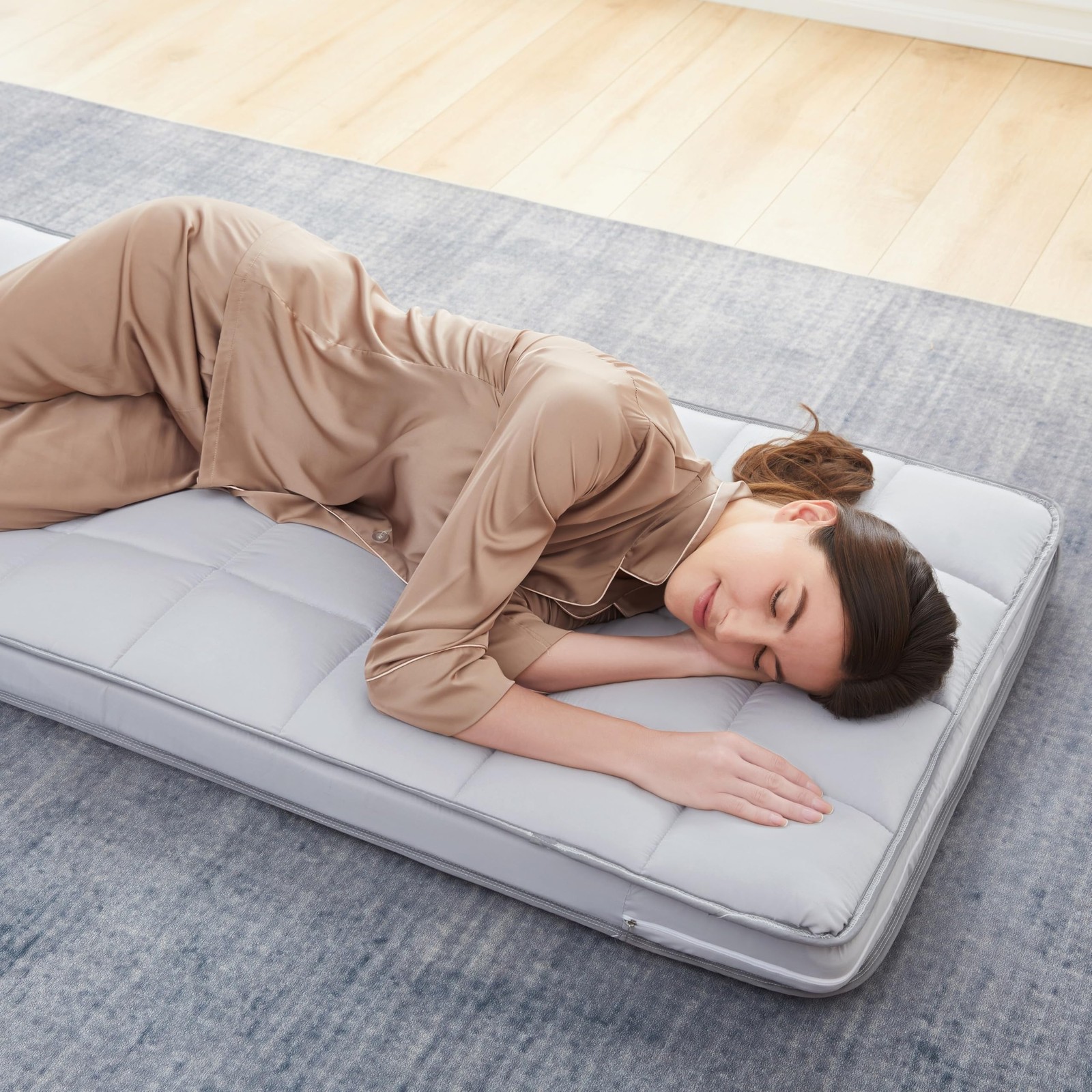 4Inch Cot Mattress Topper,Twin Gel Infused Memory Foam,Machine Washable Pillo…