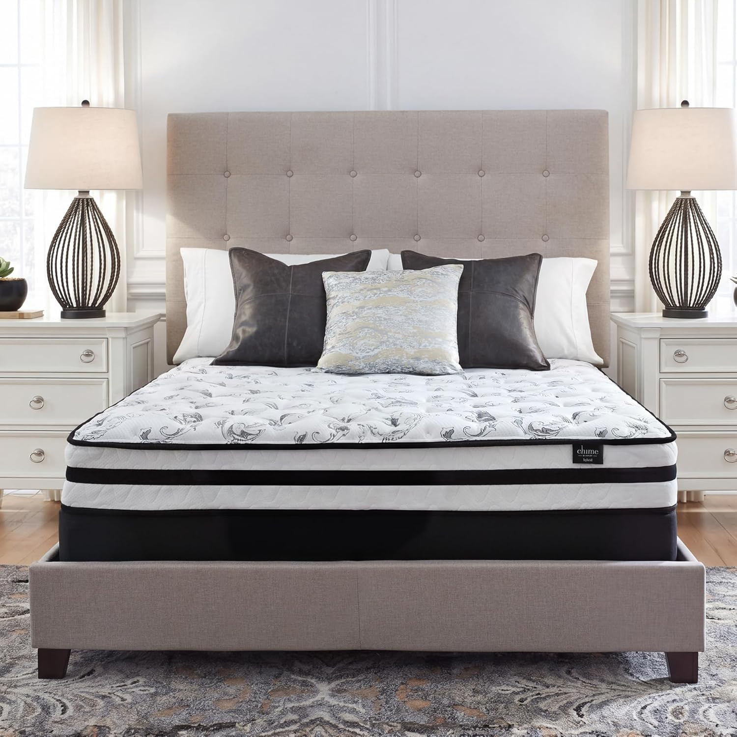 Ashley Chime 8″ Twin Innerspring Mattress with Pressure Relief Foam, Fiberglass-
