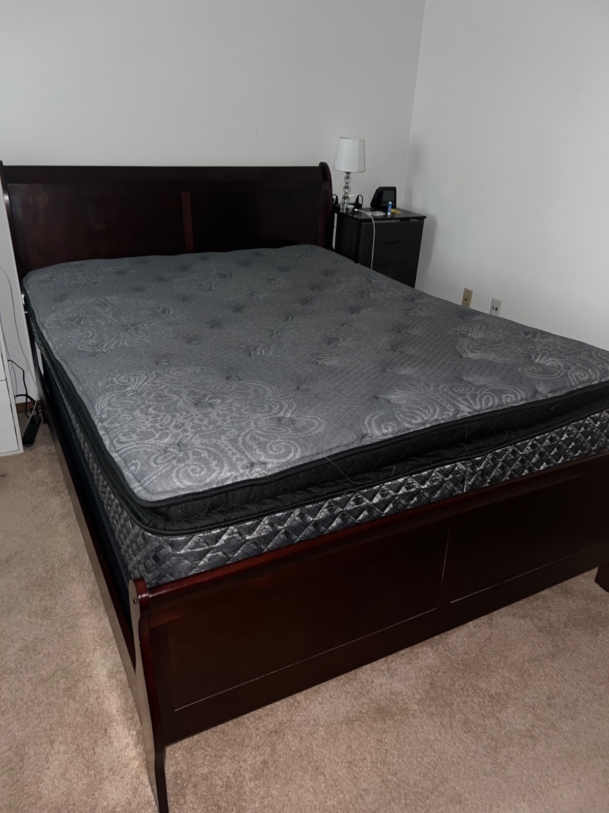 queen size mattress box spring and bed frame