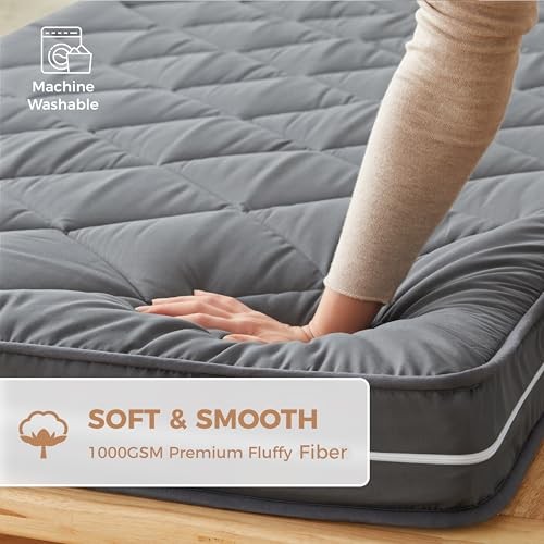 4Inch Twin Floor Mattress,3-Layer Structure Cot Twin:75″x38″ Dark Gray