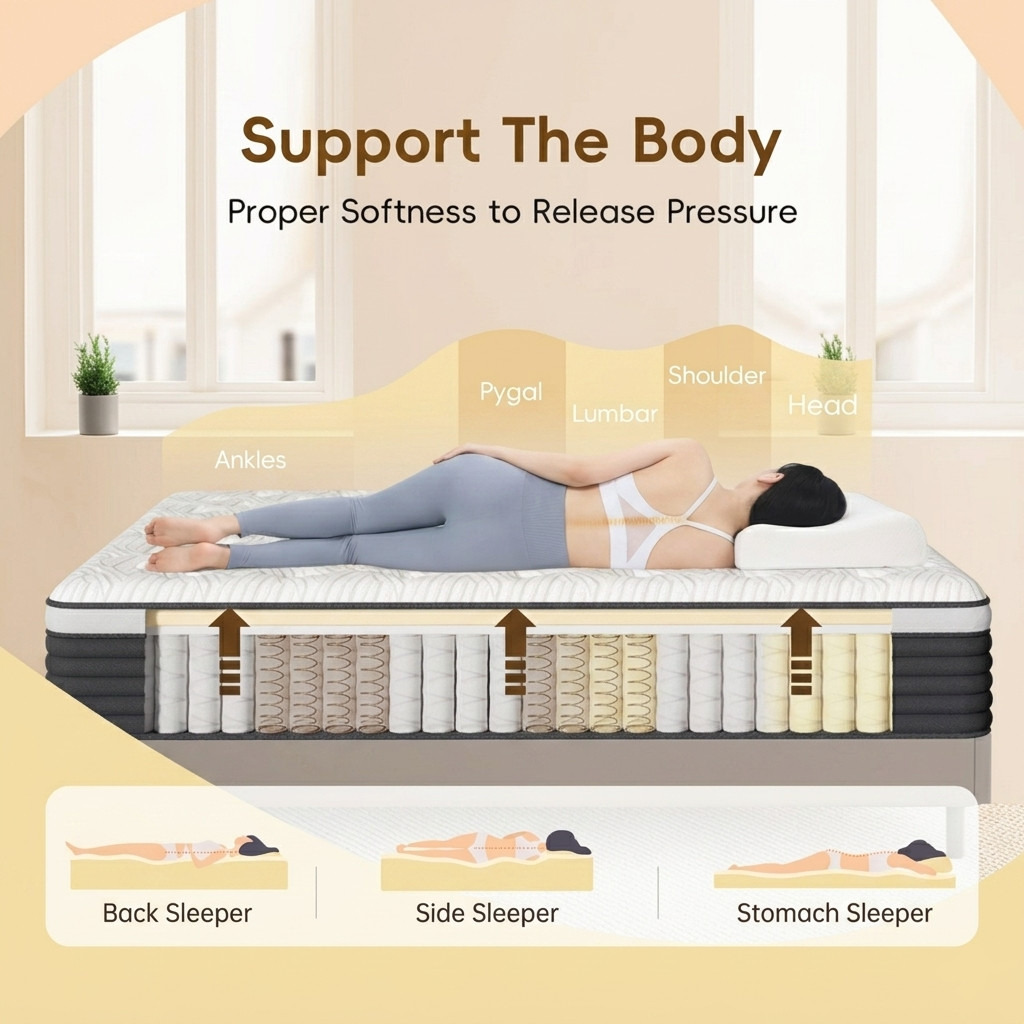 12″ Queen Memory Foam Hybrid Mattress Medium Firm Bed in a Box Pressure Relief