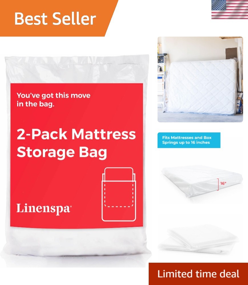 2-Pack Twin/Twin XL Waterproof Mattress Bags for Moving & Storage – Heavy Duty