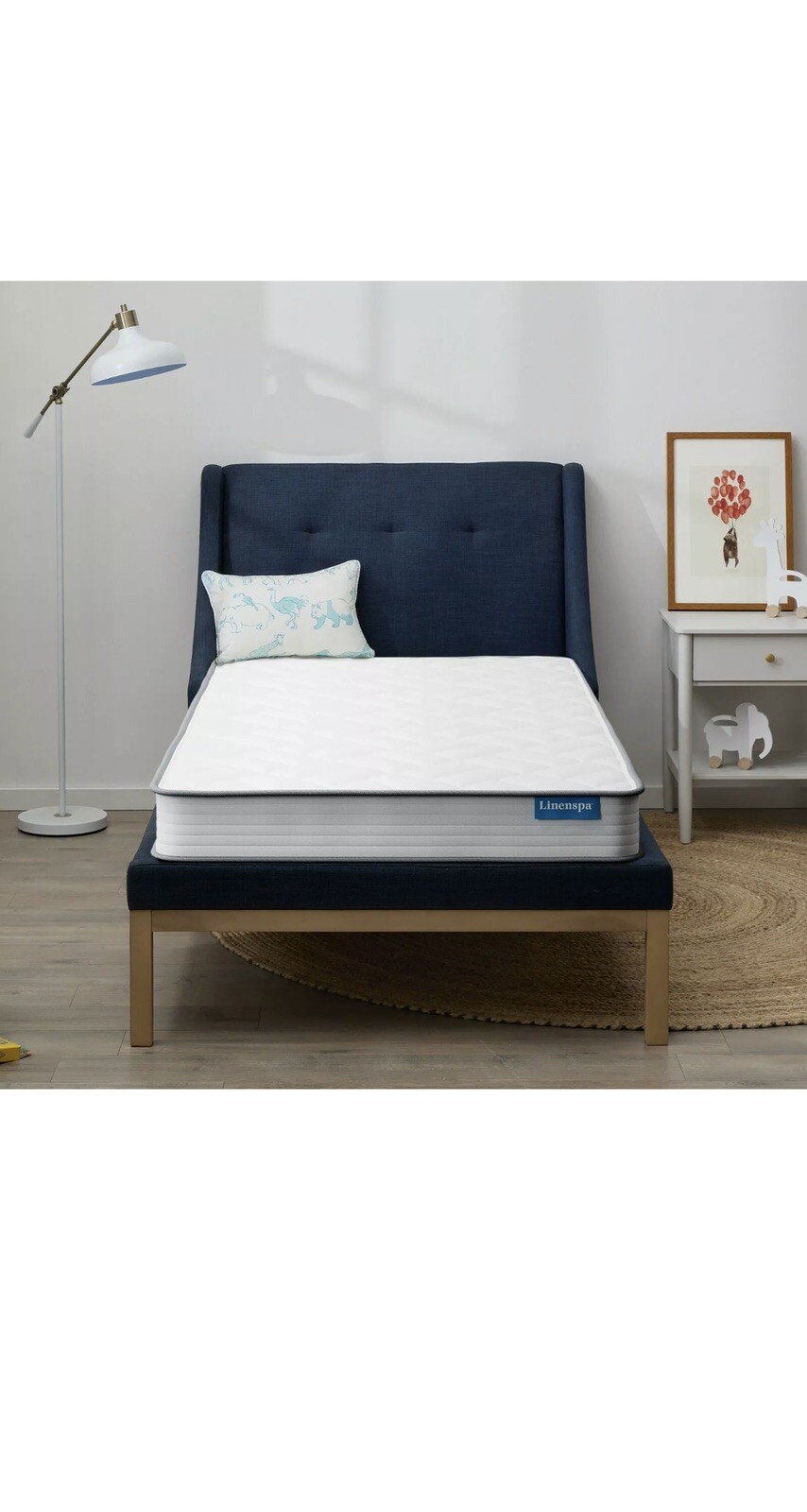 Linenspa 6″ Innerspring Full-Body Support Mattress, Twin, 75″x39″, Soft White