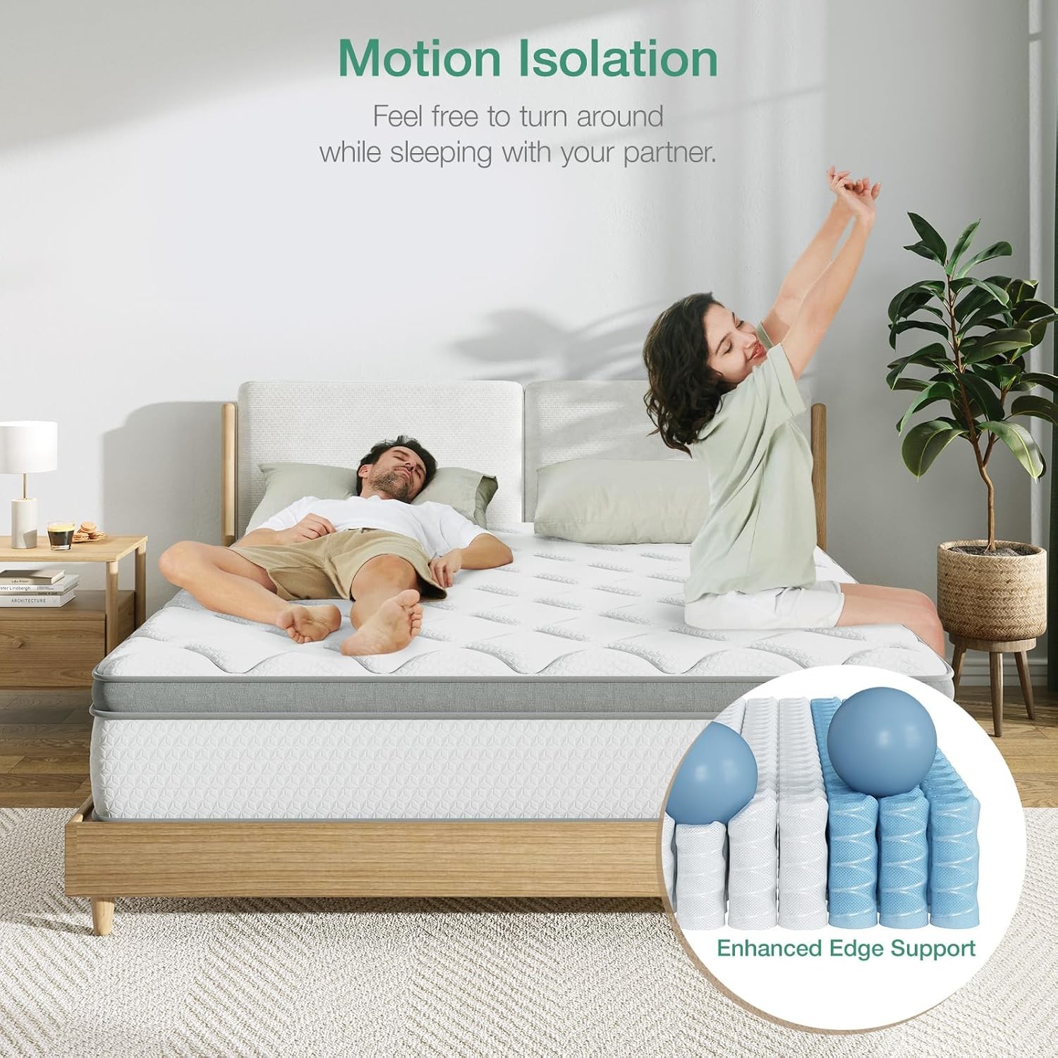 Twin Mattress 10 Inch Twin Hybrid Mattress Kids Pocket Innerspring Pillow Top