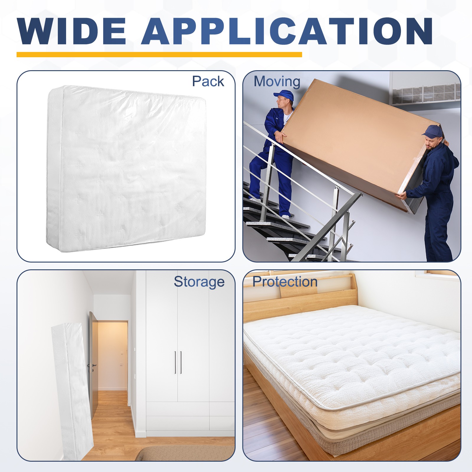 Mattress Bag for Moving and Storage, Storage Cover, Queen Size 78.7″x70.9″x15.7″