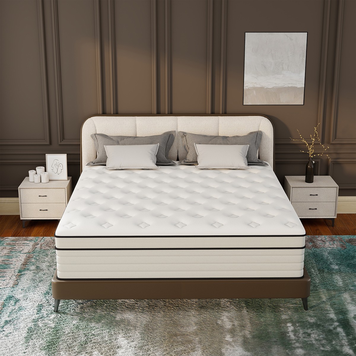 12″ 14″ Mattress Gel Memory Foam Hybrid Spring Twin Full Queen King Bed in a Box