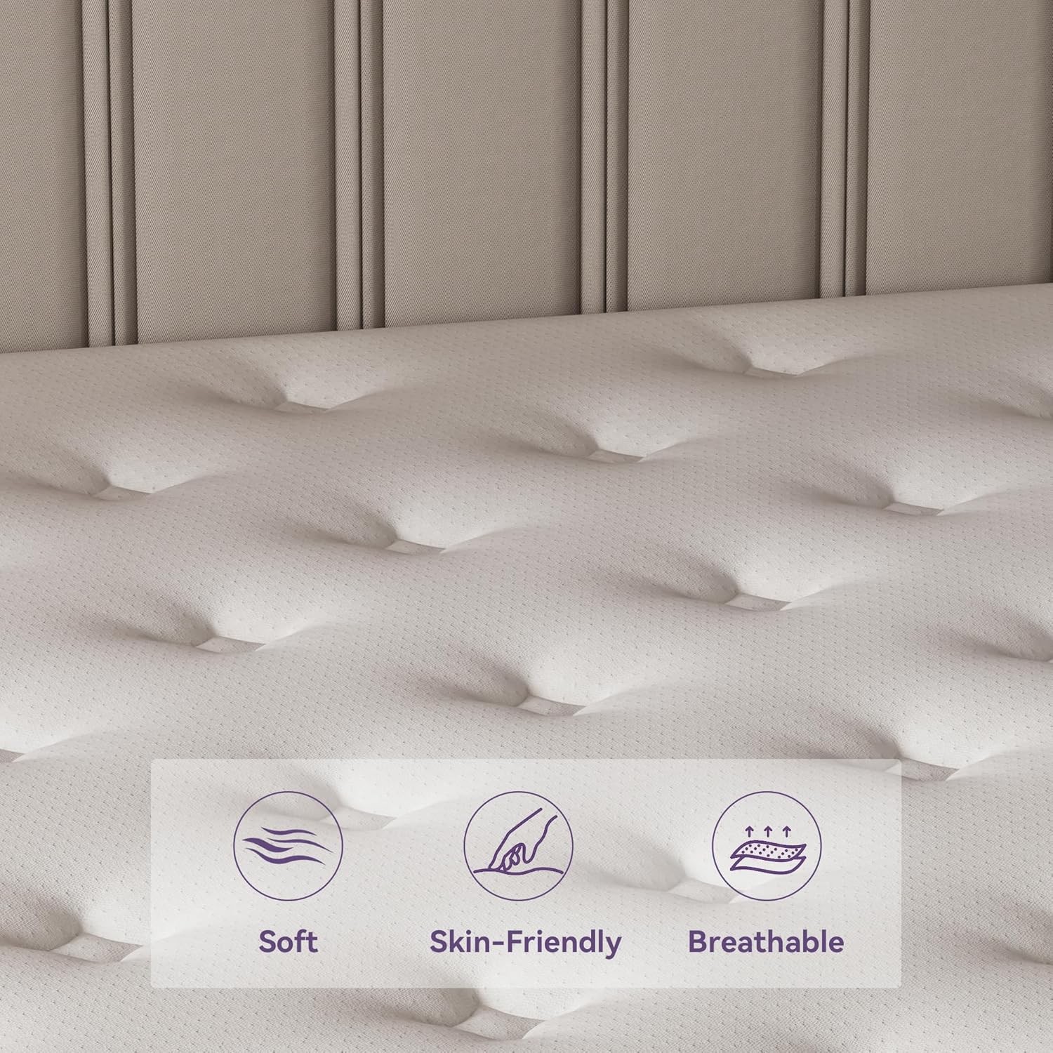 12″ Queen Mattress in a Box Purple Hybrid Mattress with Gel Memory Foam & Pocket