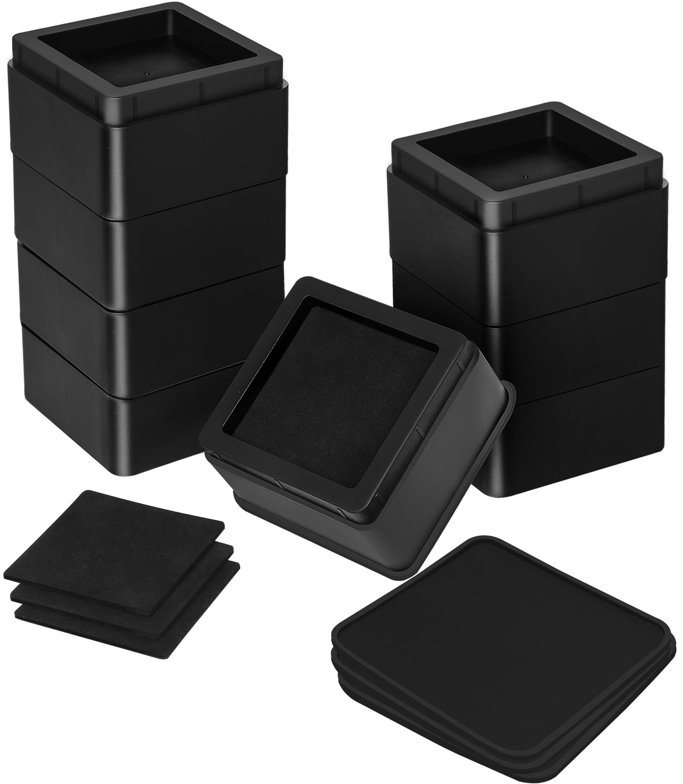 Utopia Bedding Bed Risers 2 Inch – Pack of 8 – 2 (Pack 8), Black