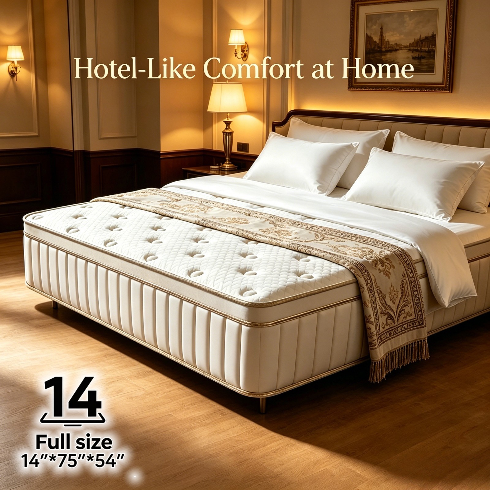 10/12/14″ Twin Full Queen King Mattress Gel Memory Foam Hybrid Spring Bed In Box