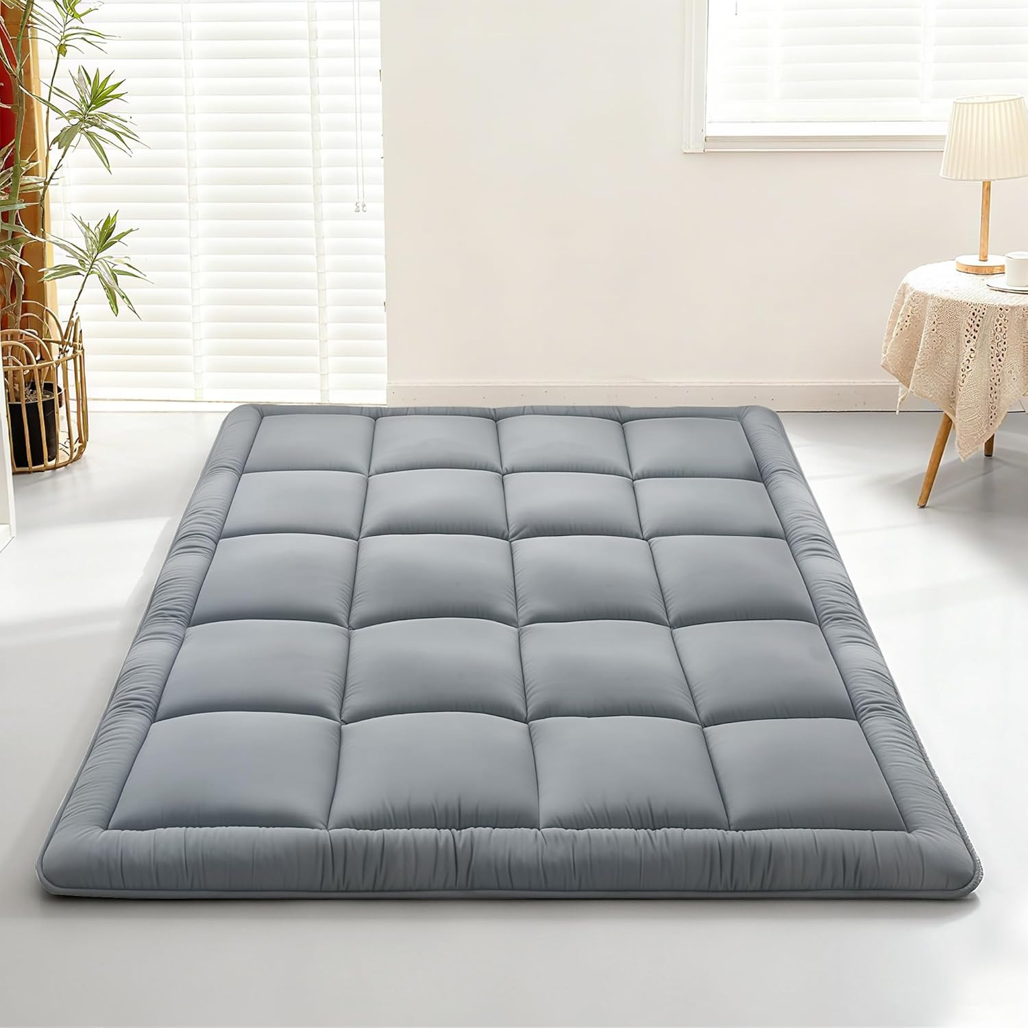 Japanese Floor Mattress Futon, Thick 5-Layer Roll up Foldable Mattress, Comforta