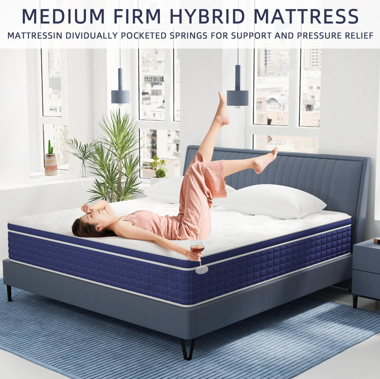 14″ Colchones FULL Size 14 Pulgadas Espuma Gel Memory Foam Full Mattress Medium